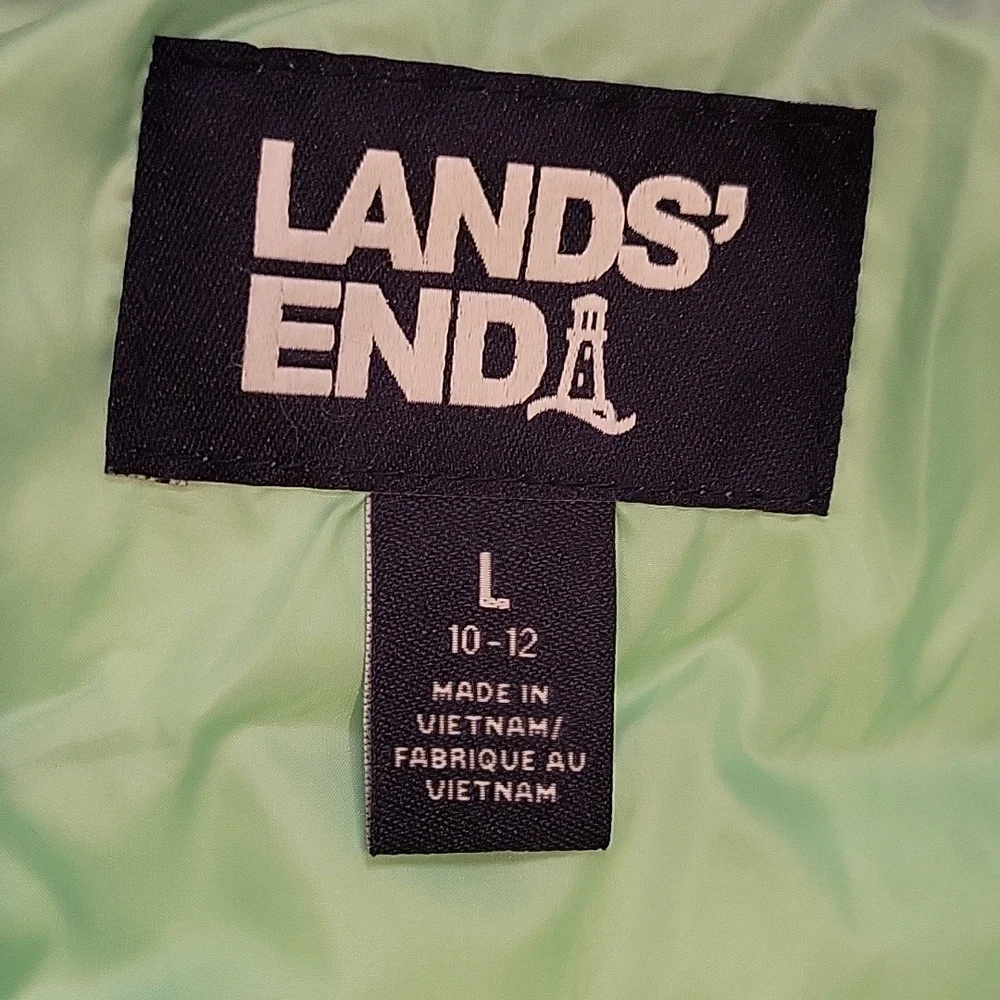 Land's End Kids FeatherFree Insulated Packable Jacket Purple Girls Size L 10/12